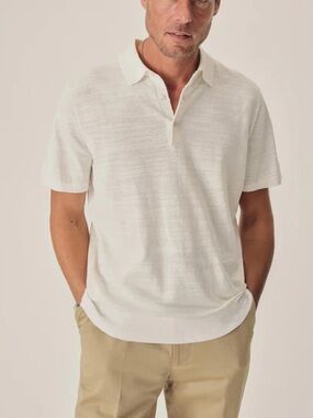 Buck Mason Avalon Knit Polo Ivory